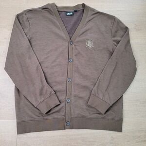 Vans Old English‎ Brown Cardigan Monogramed Mens Sz XXL Rare Long Sleeve